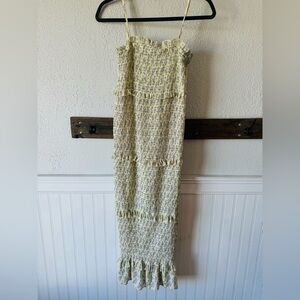 Vici yellow floral midi‎ dress